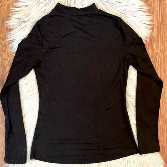 Women’s Black Long Sleeve Open Front Top - Picture 2 of 5